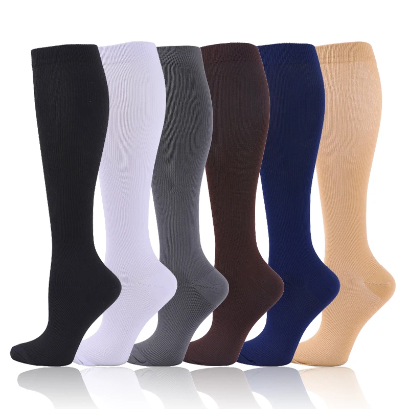 Compression Stockings Blood Circulation Promotion Slimming Compression Socks Anti-Fatigue Comfortable Solid Color Socks YSZ03