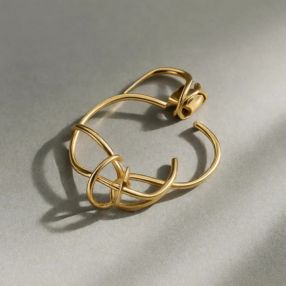 

Регулируемая золотая клипса для уха 14K без прокола, имитация серьги из стерлингового серебра