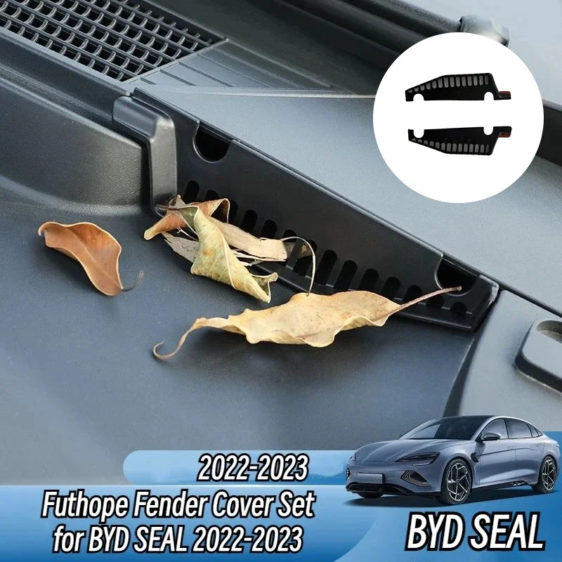 For BYD SEAL 2022-2023 Futhope Fender Cover Set Front Trunk Lid Waterway Anti-blocking Anti-fouling Protect Net Accessories New