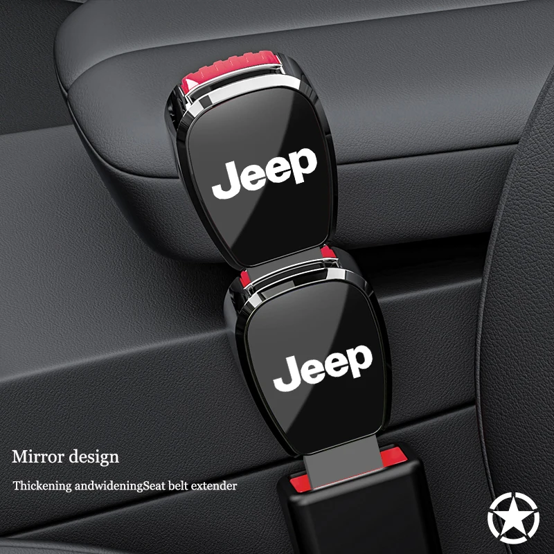 Fivela de segurança para assento de carro, extensor de clipe de cinto de segurança para Jeep Wrangler Renegade Compass Grand Cherokee Patriot Rubicon Liberty