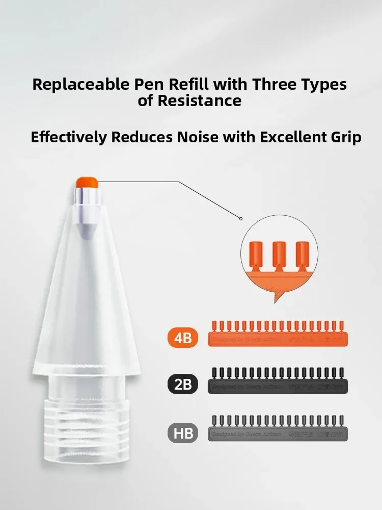 CowraArtizan Premium  Pencil Tip Replacement Silent Noise Reduction Damping for iPad Generation 2 Needle Tube Replacement