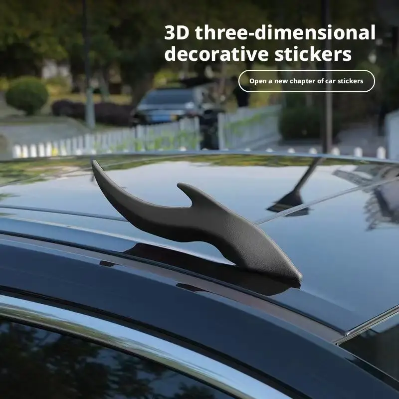 Car Roof Self-Adhesive Decoration 3D Stereo Dragon Horns Sticker Antenna Auto Ornaments Car Accessories For Truck SUV Motor D2R8