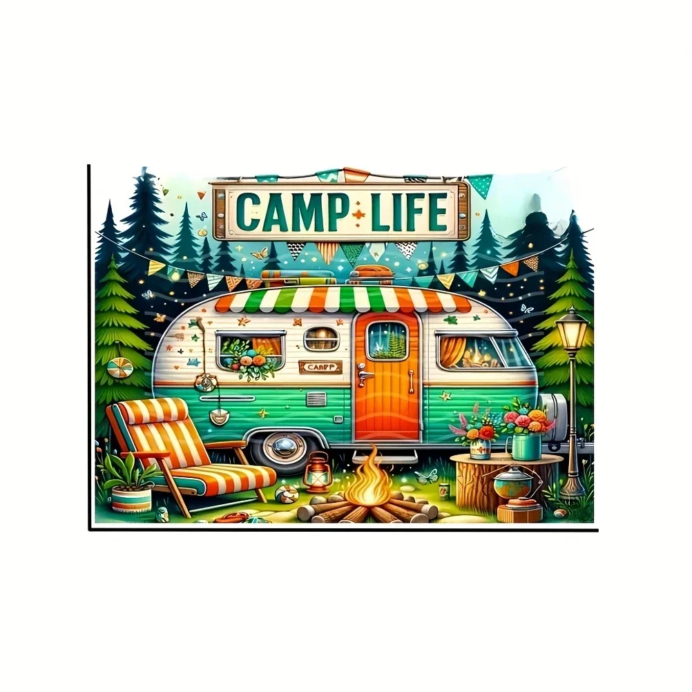 300/500/1000 pçs quebra-cabeça acampamento vida papel quebra-cabeça natureza tema presente para adultos família atividade jogo sala escritório decoração da parede