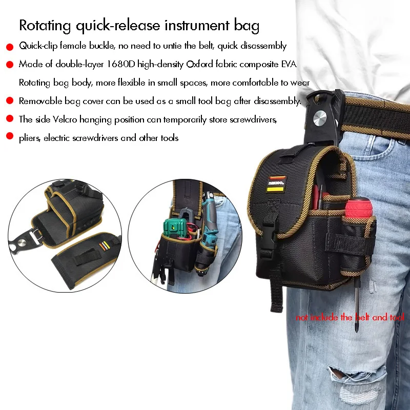Rotating Quick-release Instrument Bag, Electrician's Waist Bag, Portable Multi-functional Repair Electrician's Bag, Waist Bag