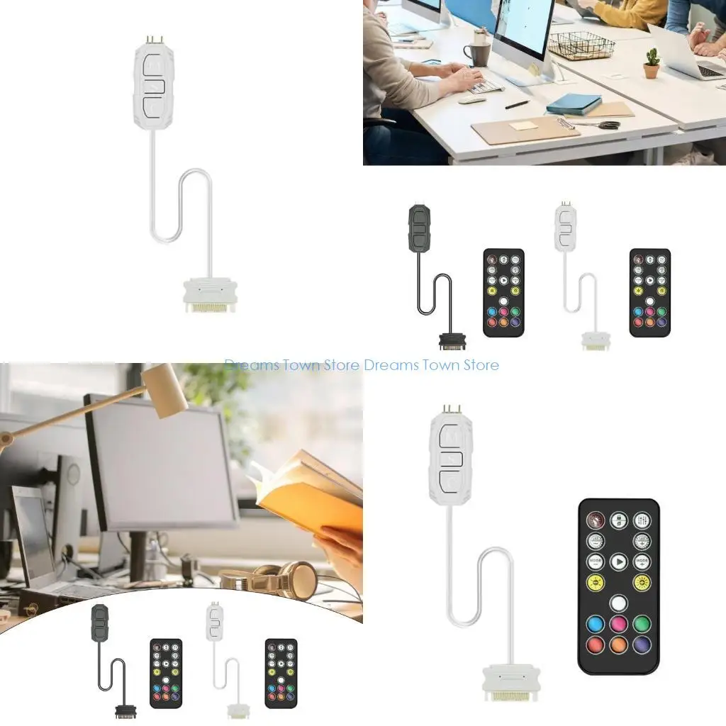 HX6A 5V 3PIN Argb Computer Fan Controller พร้อมระยะไกลฮับ SATAS Power RGBS เพื่อปรับปรุงแสงสว่าง