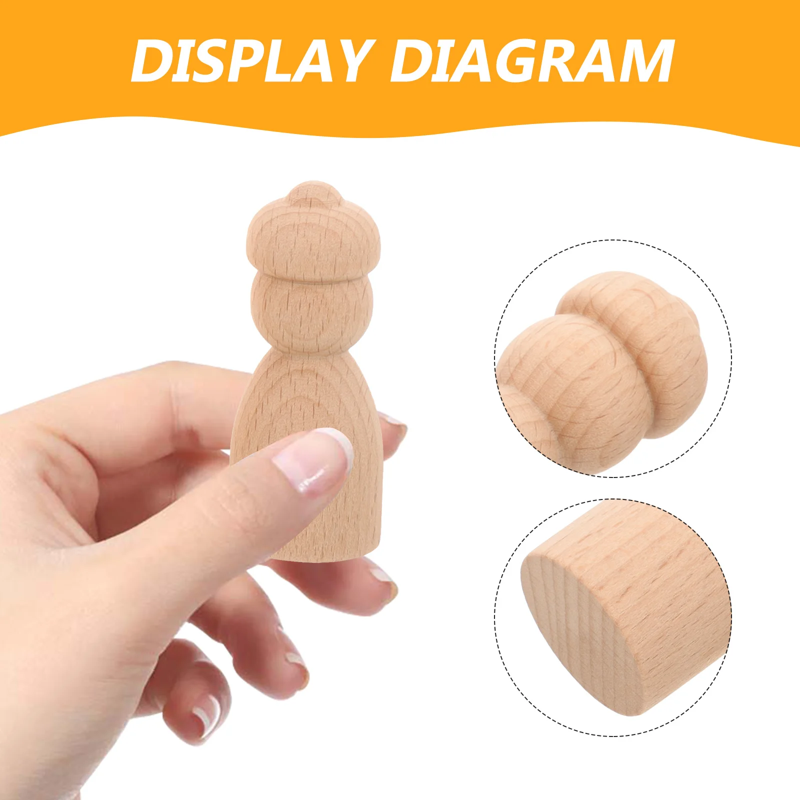 

4pcs Unfinished Peg Diy Blank Wooden Peg Blank Wood Puppets Craft Set For Kids Painting Decor Diy Wooden Crafts