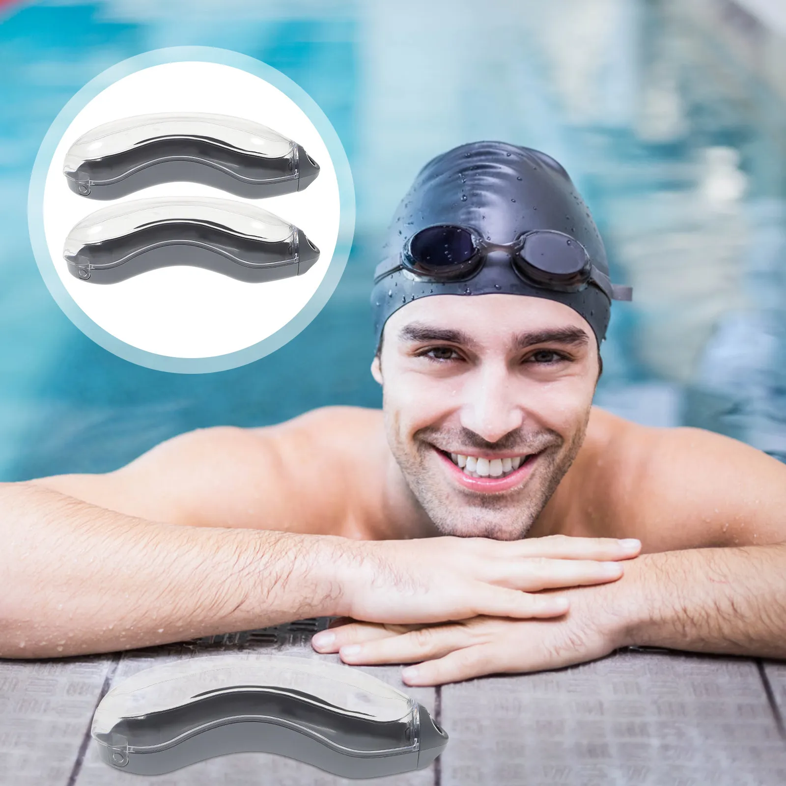 Anti Fog Goggles Swimming Storage Boxes Plastic Case for Protective Cases Black