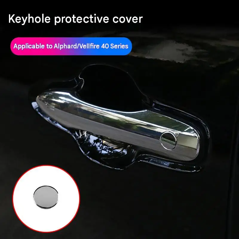 Keyhole Cover for Toyota Alphard Vellfire 40 Series ABS Silver Plated Exterior Door Handle Cap Decorative Lock Hole Protector