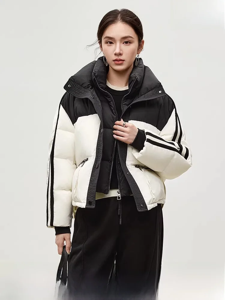 

Warm Duck down Jacket Women's Short Style Sporty Winter New Arrival Fashionable Inner Stand Collar Zipper Closure Thickened N...
