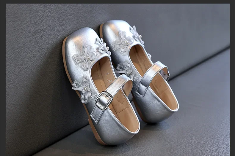 Mädchen Frühling Herbst Neue Prinzessinnen-Schuhe Weiche Sohle Rutschfest Quadratischer Schnitt PU-Leder Modische Mary Jane Schülerverschuhe – Detail 11