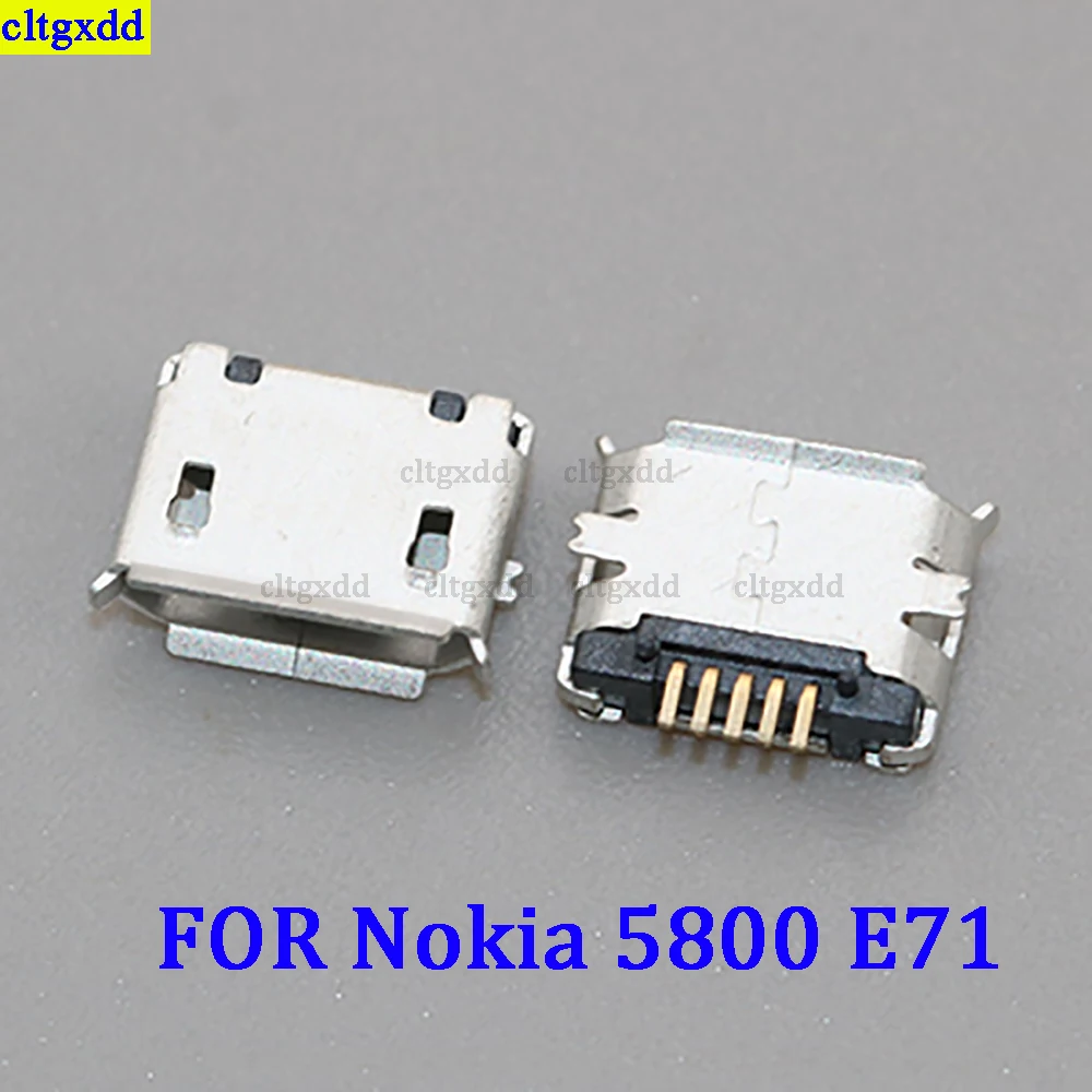 Cltgxdd 5ชิ้นเหมาะสำหรับ Nokia 5800 E71 6500C E66 8600 N720 820 520 630 920 822X5 X7 X71ขั้วต่อปลั๊ก Micro Nokia USB