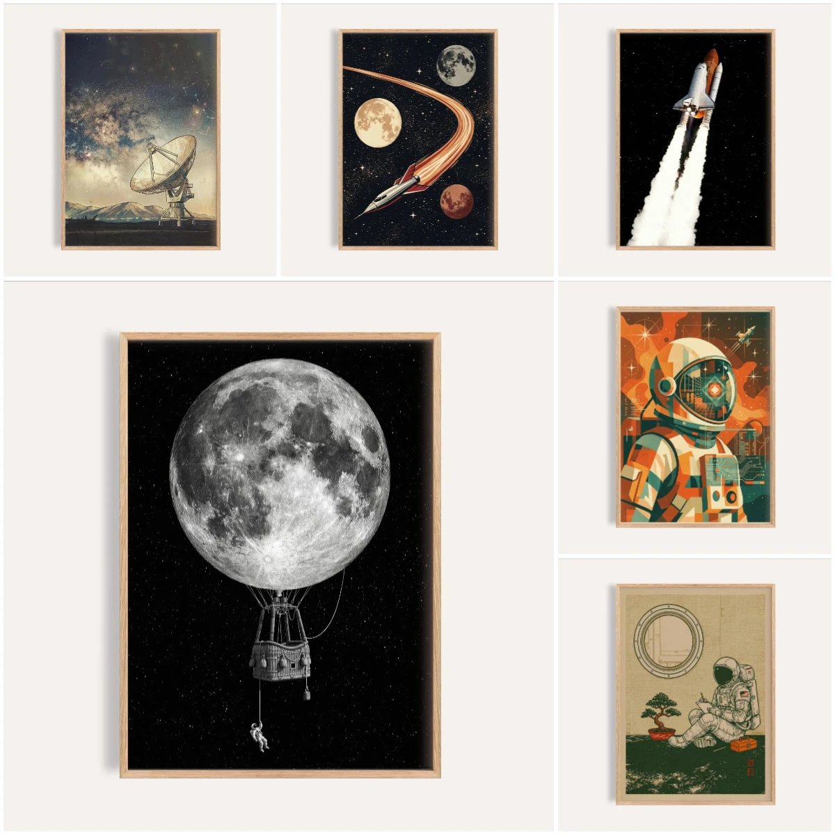 Retro Aviation Rocket Painting Calligraphy Pictures Room Home Bedroom Interior Wall Decoration Canvas Poster Art Mural