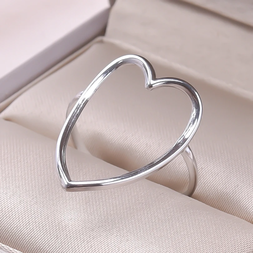 Big Love Heart Ring Adjustable Jewelry Stainless Steel Rings For Women Men Accessories Never Fade Bague Girl Wedding Party Gift image 6