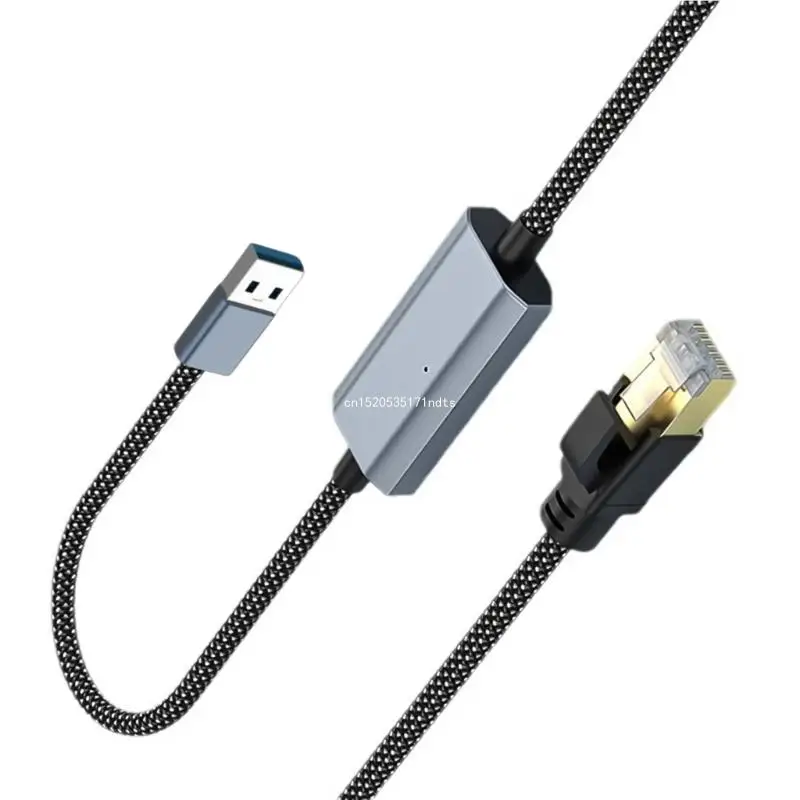Adaptador USB3.0 para RJ45 resistente com nylon trançado para uso prolongado