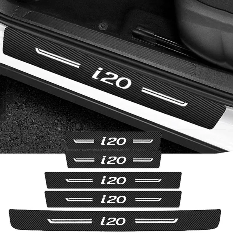 

Автомобильные аксессуары для Hyundai i20 2023, углеродное волокно, наклейка на порог автомобиля, наклейка против ударов, наклейка на порог, полоса, лента, пленка