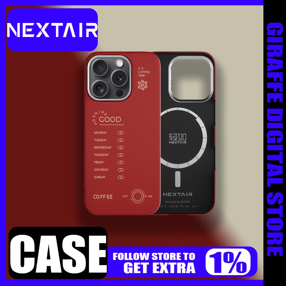 NEXTAIR Aramid Fiber Case Cover iPhone16PROMAX Case Magsafe Magnetic Wireless Charging iPhone16 Customized Anti-drop Gifts