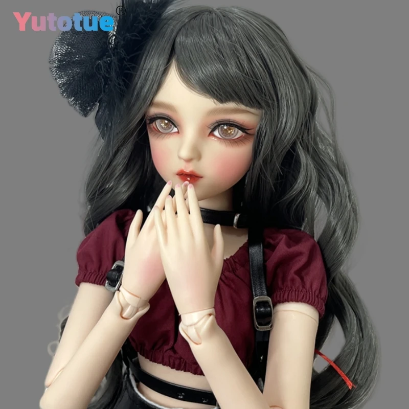 YUTOTUE 60cm Height Girl Doll with Fashion Outfits Suit Shoes Curly Hair Wig Handpainted Makeup Face Large BJD Toy
