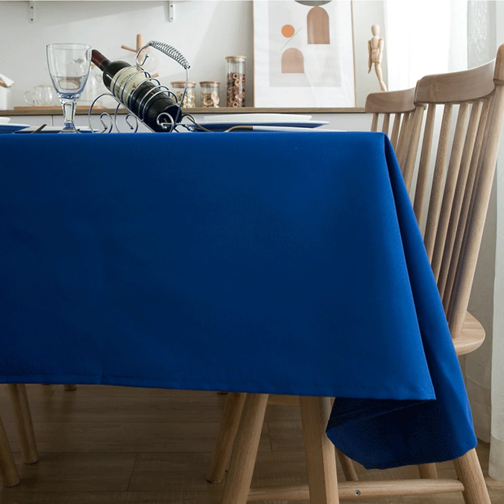 Einfarbig Schwarze Konferenz-, Bankett-, Hotel-, Esstisch-, Ausstellungs-, Werbe-Tischdecke, Bürotischdecke, Kunst-Rechteck-Tischdecke – Detail 16