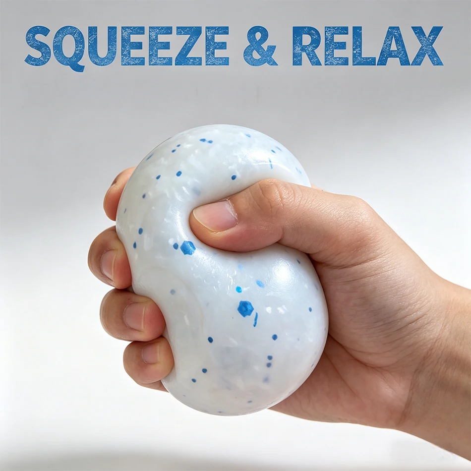 2026 Neuer Stil Schylling Schneeball Crunch NeeDoh Squishy Fidget Spielzeug Weißer Crunch Schneeball Stressabbau-Spielzeug – Detail 5