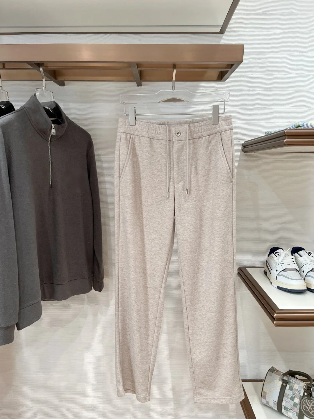 

Faionable Embroidered Straight Leg Dstring Casual Pants Busin Men's West Pants Trendy Autumn Winter New Arrival