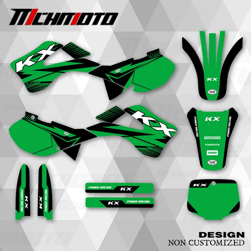 

MCHMFG New Style Graphics Decals Stickers Kit For KAWASAKI 1999 2000 2001 2002 KX 125 250 Number Name Custom