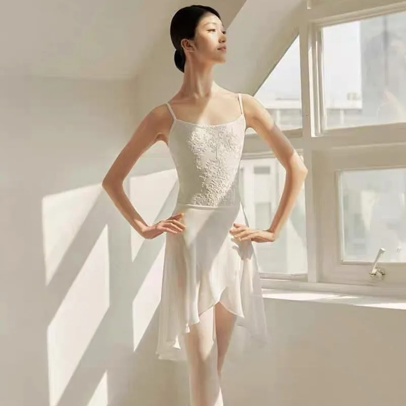 Adult Women's Ballet Practice Wear, Velvet Halter Dance Costume, Gymnastics Training Leotard.