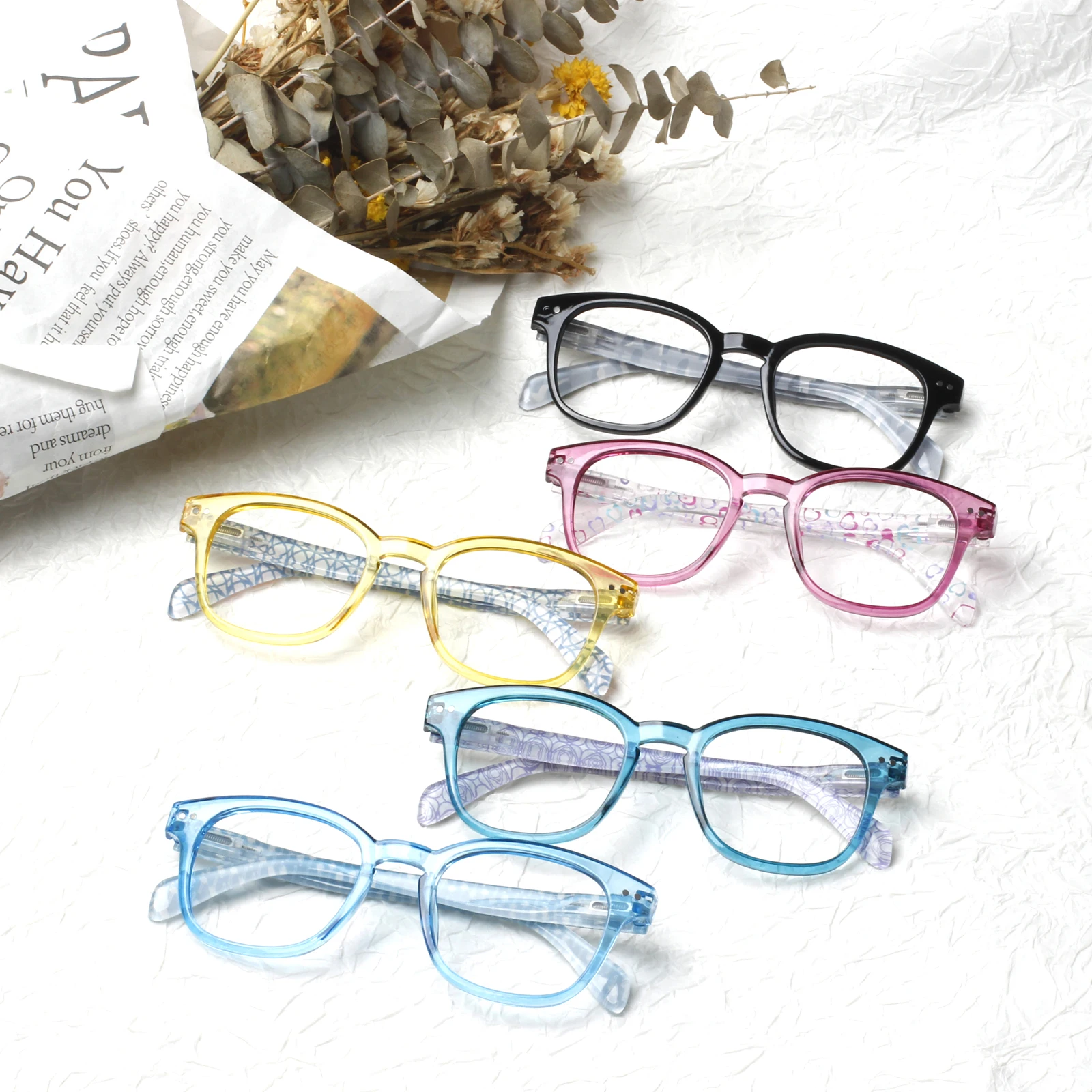 

Anti-Blue Light Ultra-light Reading Glasses Men's and Women's Styles Fashion Printed Optical Glasses