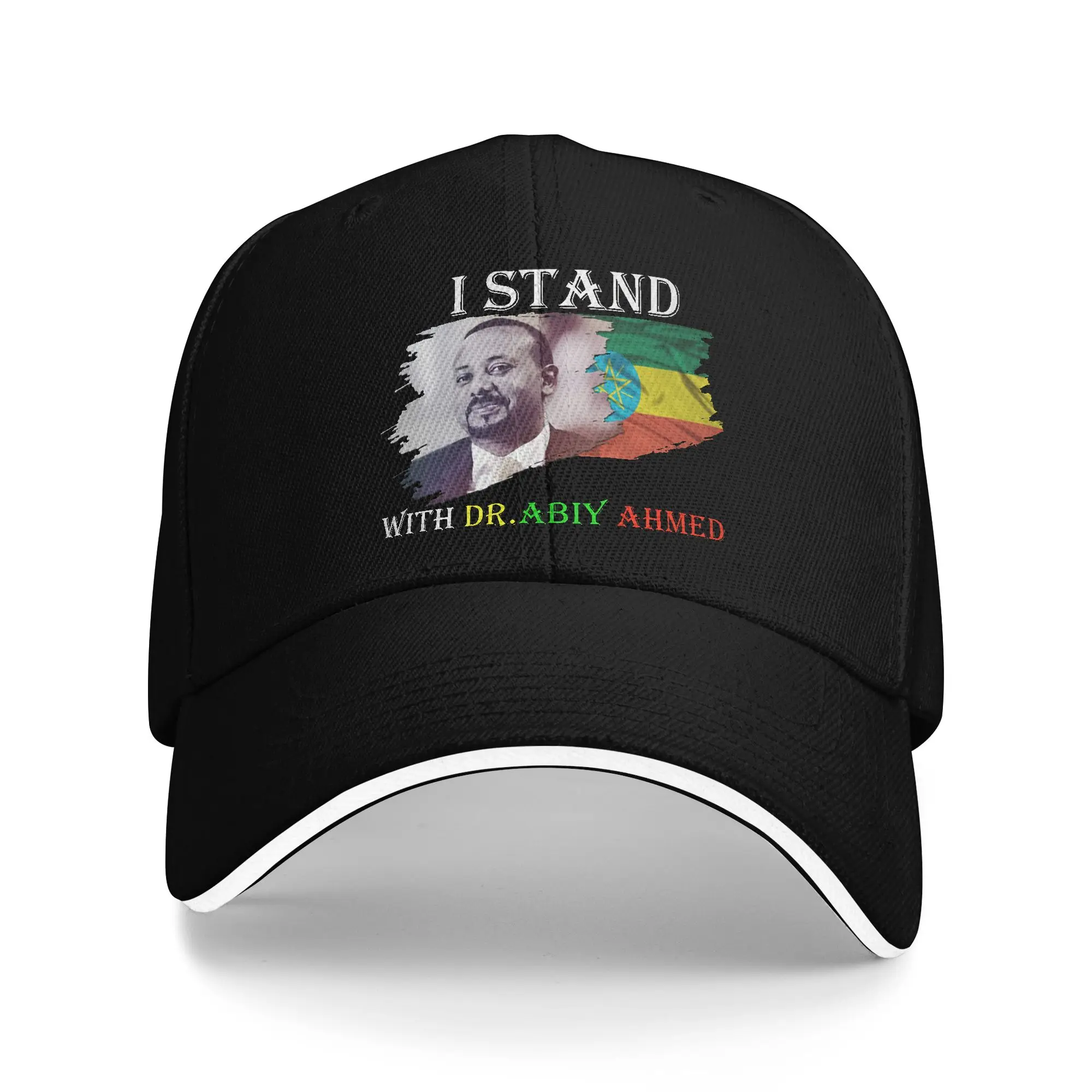 Men Women Dr Abiy Ahmed shirt Proudly i stand with Abiy Ethiopian PM Hats Stylish Baseball Cap  Trucker Hat Casual Headewear