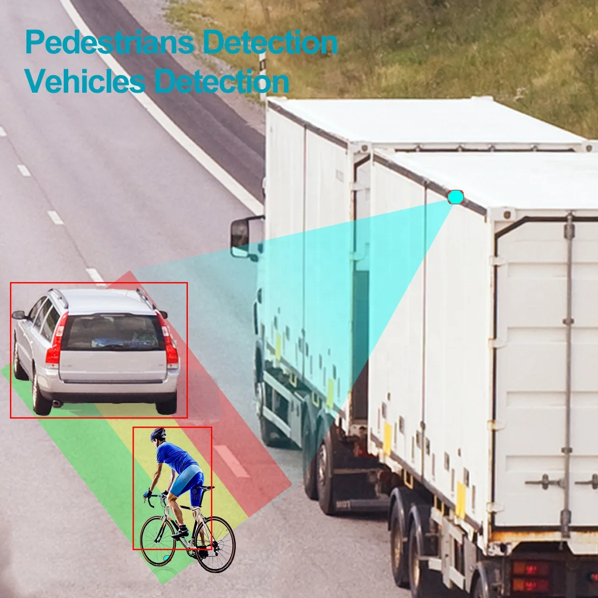 STONKAM Factory BSD AI Sistema di telecamere di rilevamento pedonale per camion Supporto per camion Vista laterale Vista frontale Rilevamento pedonale inverso