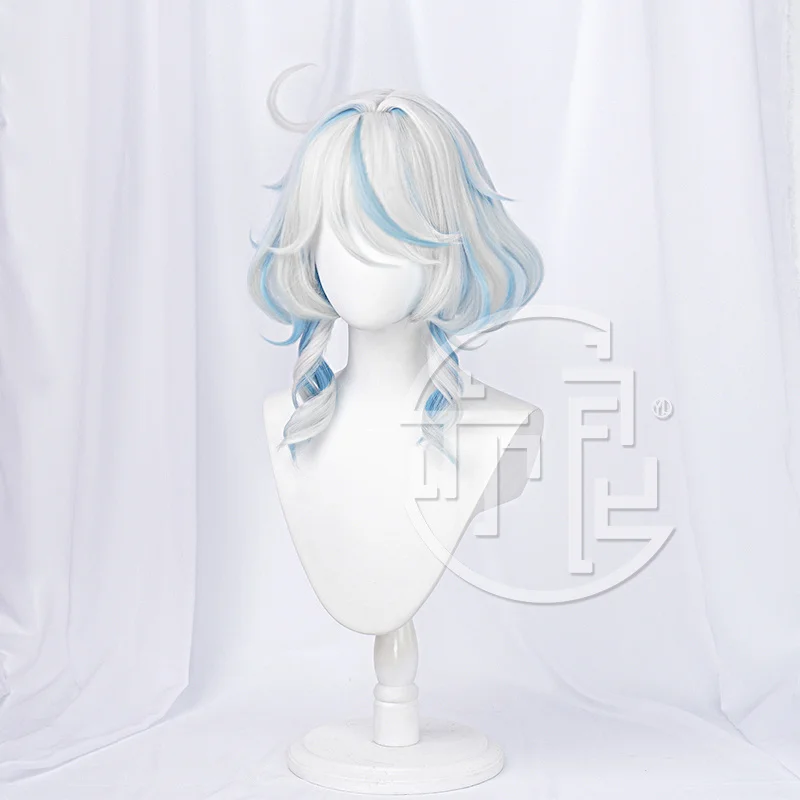 Game Genshin Impact Focalors Cosplay Wig Fontaine Hydro God Archon Focalors Cosplay Women Blue 120cm Long Hair Furina