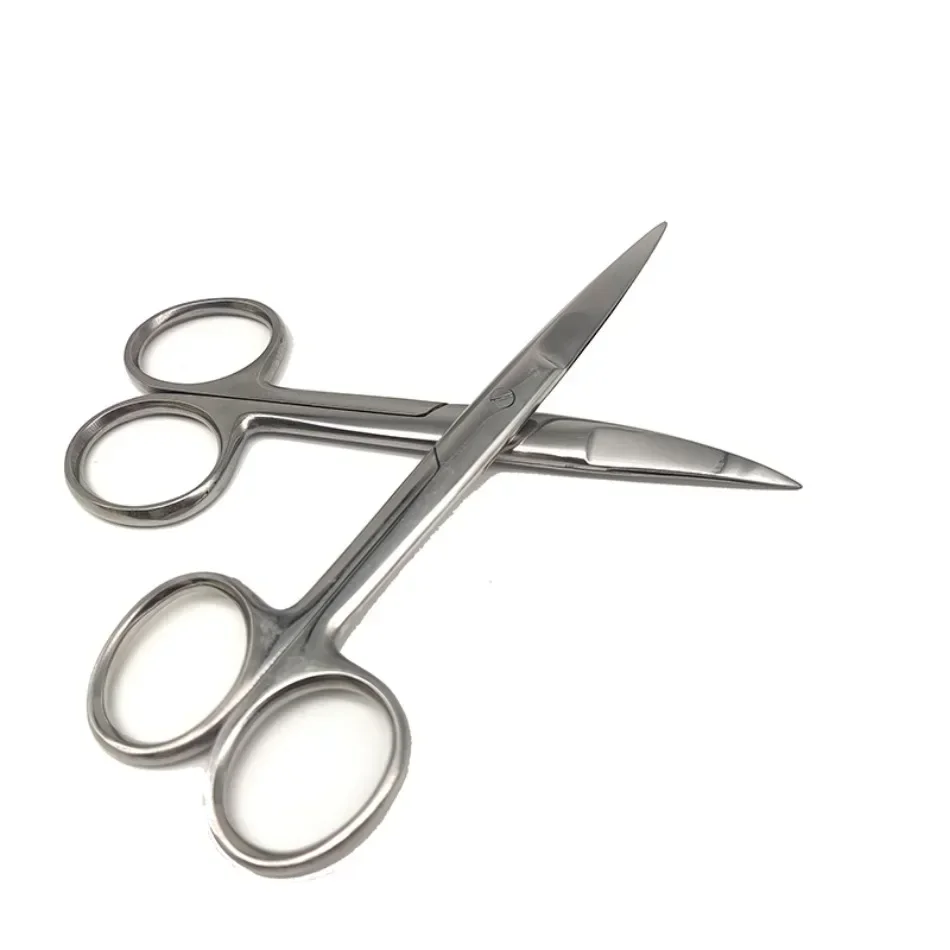 Medical Stainless Steel Surgical Scissors Straight Tip Curved Tip Student Training Laboratory Gauze Suture Removal Scissors