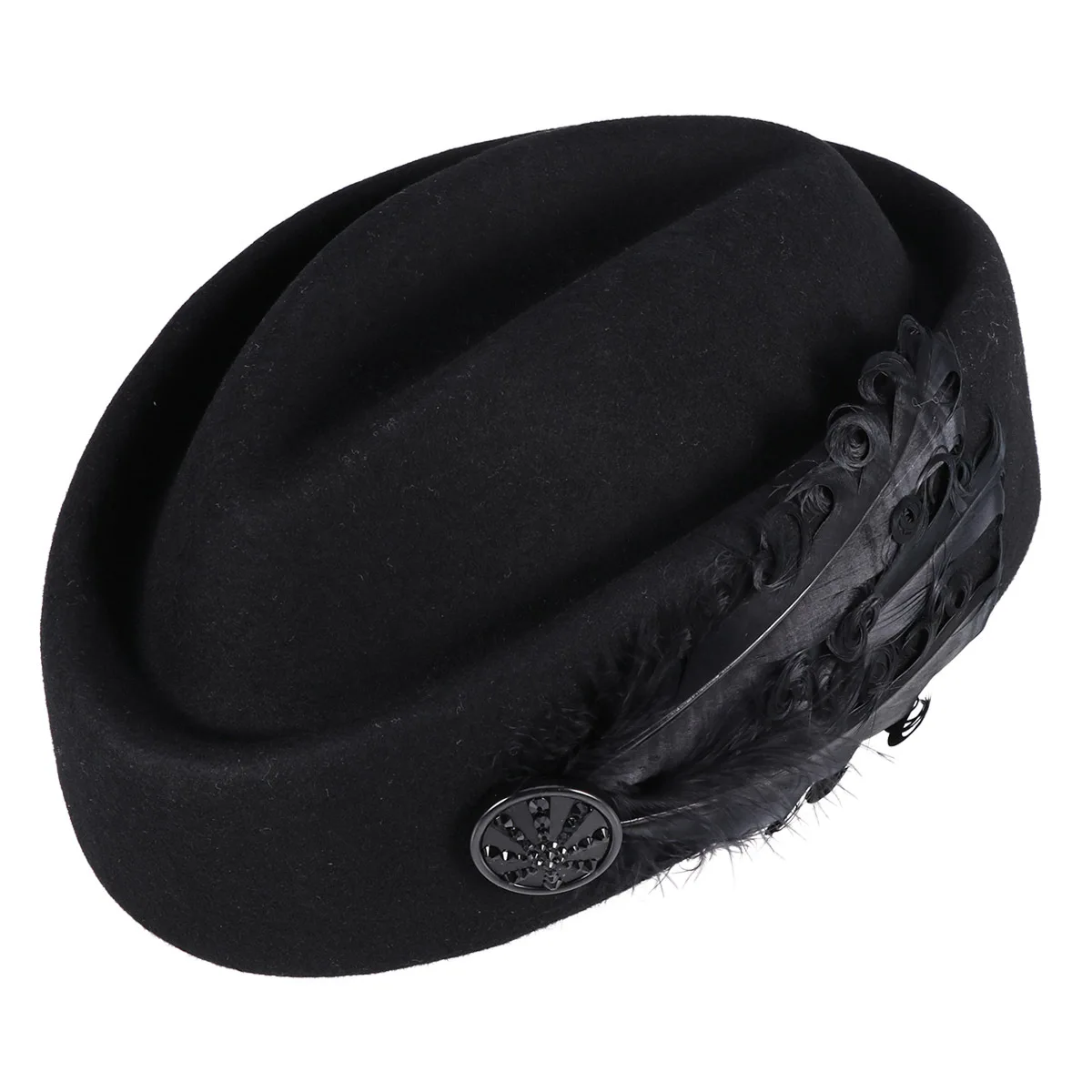 

Vintage Wool Beret Hat For Women Black Warm Fashion Winter Autumn Beanie Stylish Adjustable Headwear