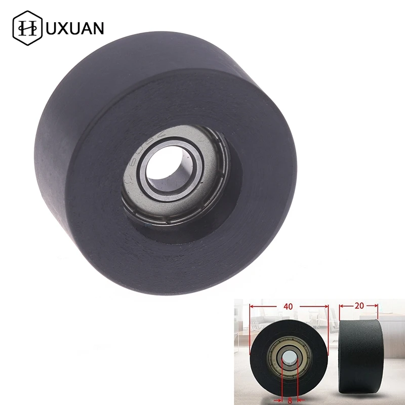 Plástico POM Nylon Rolamento Polia, Roda Plana Rolo, Porta e Janela Display, Gabinete Faixa, Acessórios para móveis, 1PC