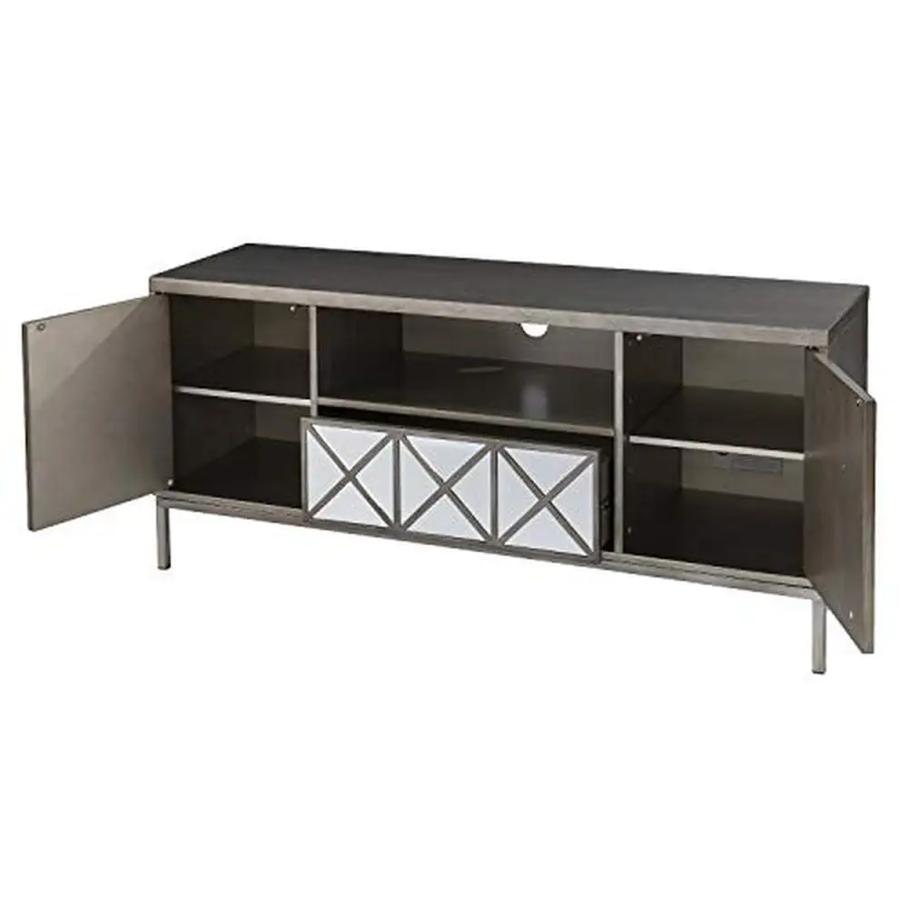 Soporte de estante ajustable para TV con cajón extraíble, estante de medios para TV de hasta 51 ", 53,75" W x 15,75 "D x 24" H