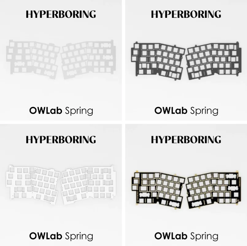 OWLab Spring Keyboard Positioning Plate Customized Alice Layout PC/POM/FR4/Aluminium for Mechanical Keyboard Accessories DIY