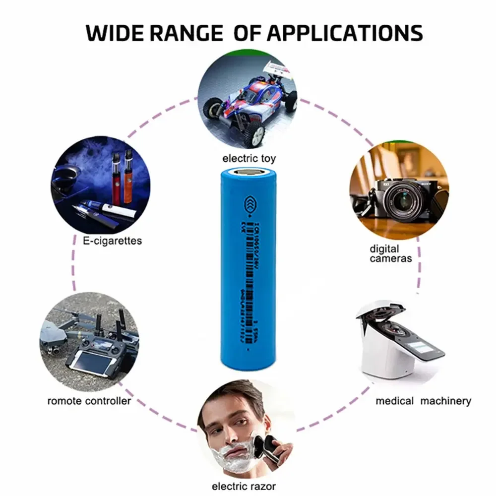 ICR18650-26V 2550mAh Lithium-ion Rechargeable Battery 5C1000 Cycles 3.7V Electric Bicycle Screwdriver and Other   Batteries