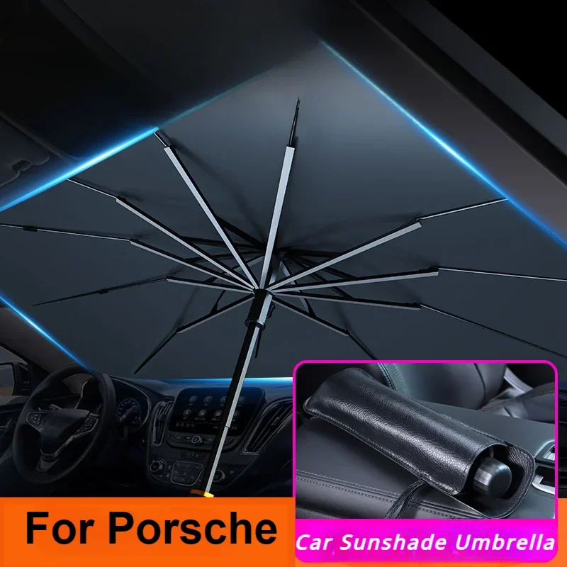 

Car Windshield Sunshade Umbrella for Porsche Panamera Carman Macann Bobst Cayenne 911 970 981 991 996 Car Front Shading