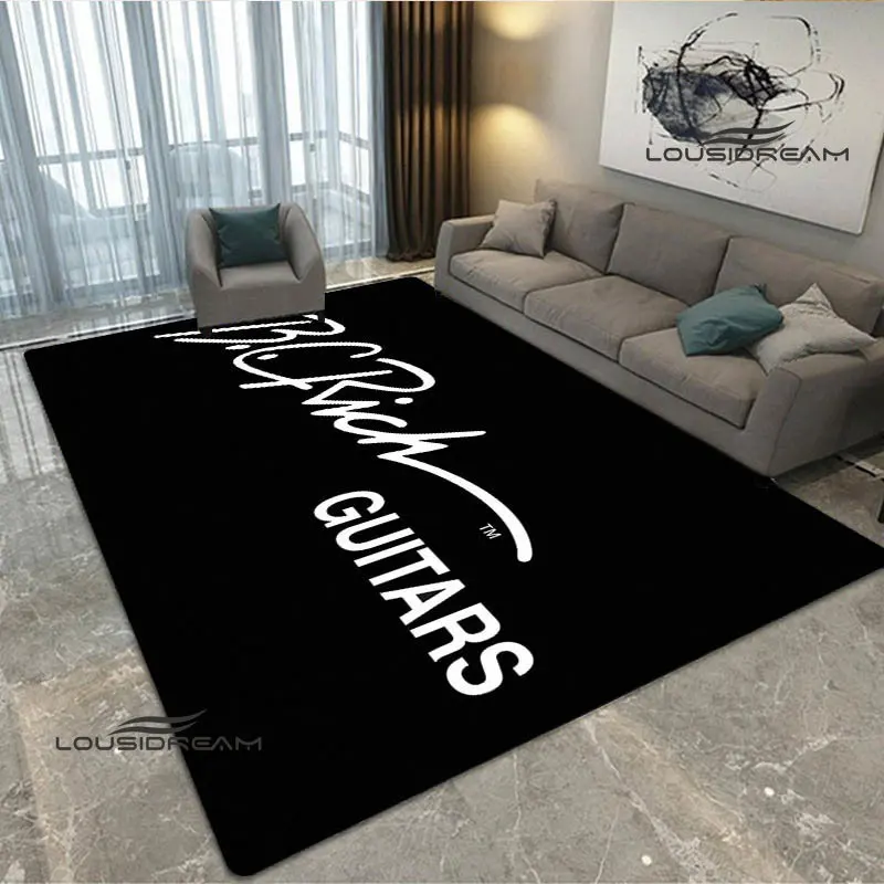 B.C.rich guitar logo printed carpet Living room bedroom non -slip carpet Yoga mat Outdoor carpet kawaii rug birthday gift