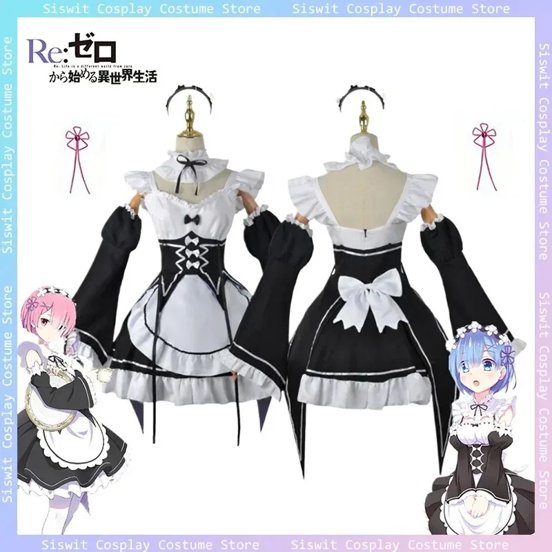 

Anime Re Life in A Different World From Zero Rem Ram Costumes Full Set Cosplay Props Accessories Maid Uniform Carnival Dress Up
