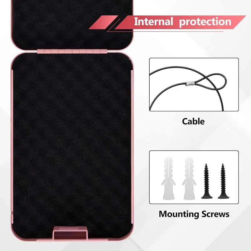 Portable Pistol Box Car Jewelry Cash Safe with Steel Cable L290xW190xH63mm