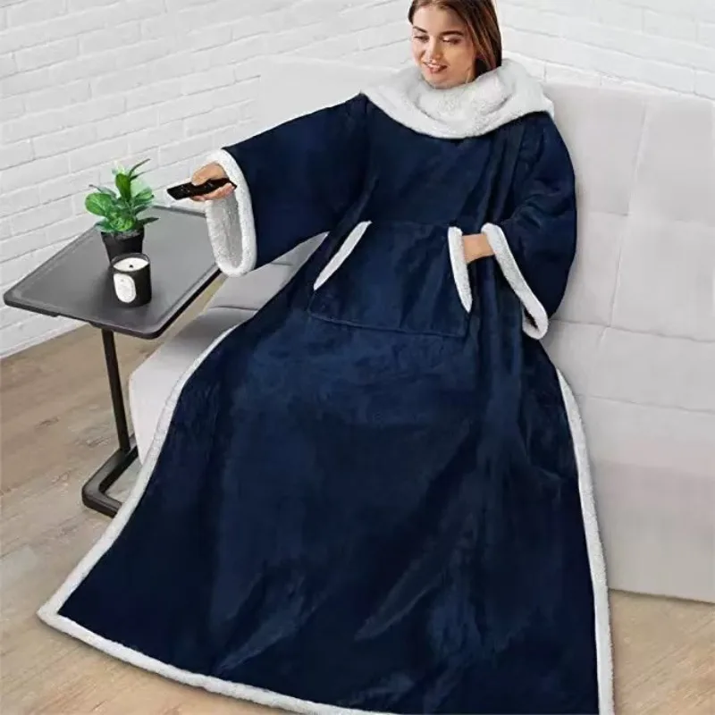 Cross-border explosion Amazon TV Lamb Fleece TV Blanket Home Lazy Blanket Multifunctional Sleeve Blanket Couple
