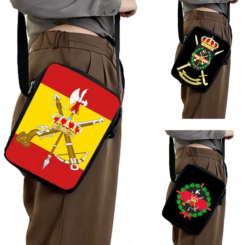 Spanish Legion Espanola Flag Print Crossbody Bags Navy Armada Shoulder Bag for Travel Women Men Key Phone Holder Handbag Gift