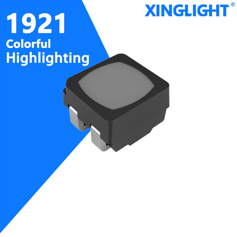 XINGLIGHT 1921 LED 비드 컬러풀 하이라이트, 5V XL-Z1921RGBA-SG 블랙 매트 표면 마운트, 발광 다이오드, 2.0x2.1x1.9mm, 100 개