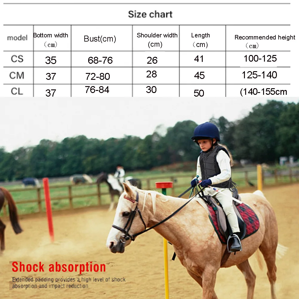 ขี่ม้าเสื้อกั๊กเด็กการฝึกอบรมขี่ม้าความปลอดภัยเสื้อกั๊ก Body อุปกรณ์ป้องกันเสื้อกั๊ก Damping กีฬาอุปกรณ์ขี่ม้า
