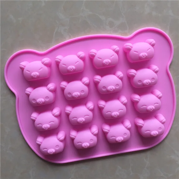 16-even Cute Cartoon Bear Silicone Chocolate Mold Sealing Wax Vertical Mould 029