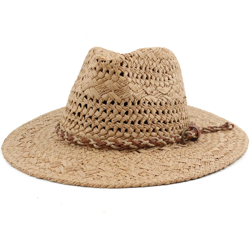 

Men's and women's gender-neutral hand-woven hats, summer casual Panama straw hats, simple British courtesy