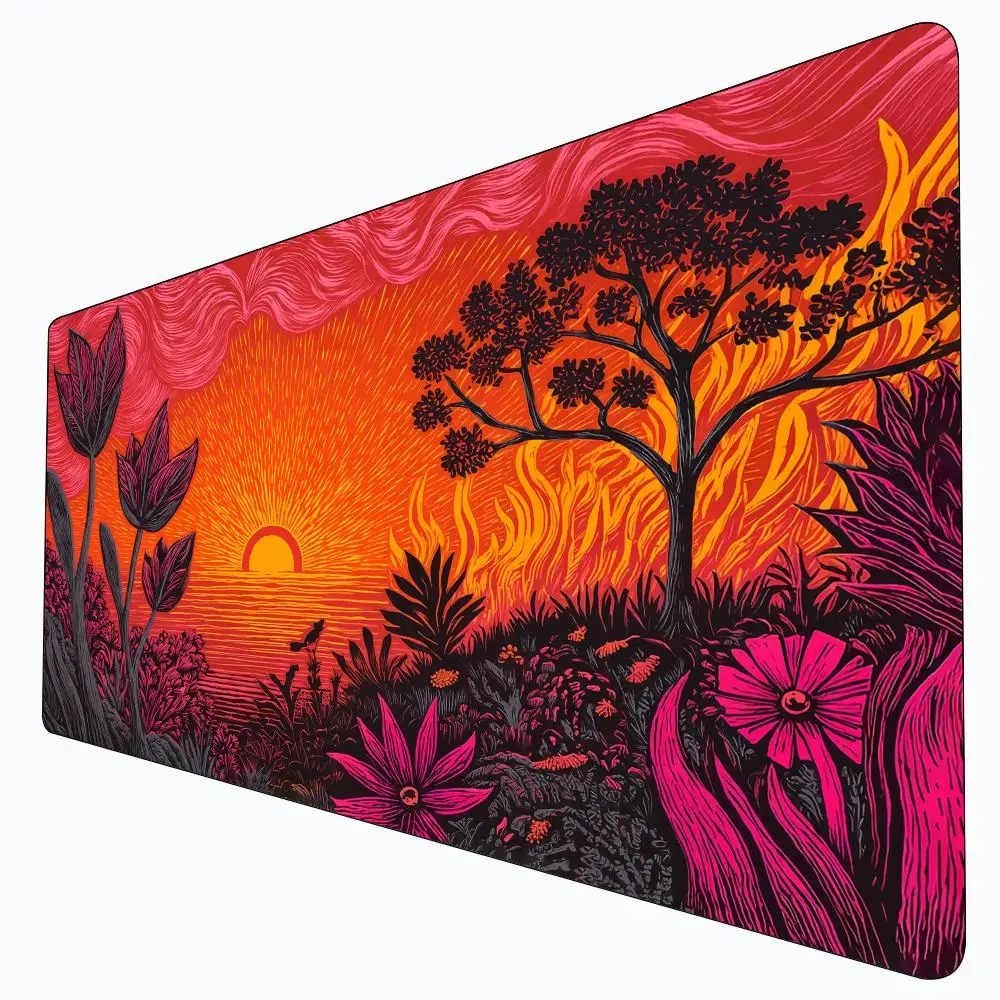 

Ukiyo-e style fantasy landscape design MTG Playmat Magic Card Battle Mat Non-Slip Durable Commander playmat tapete magic mtg