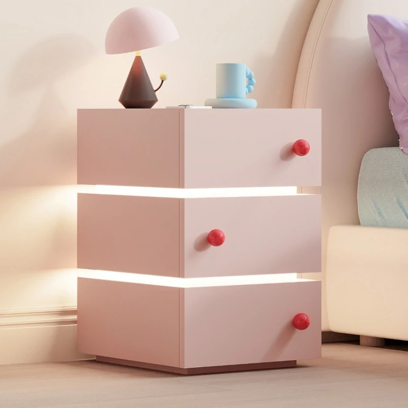 

Cherry blossom powder sofa side few living room home coffee table creative cream wind solid wood storage