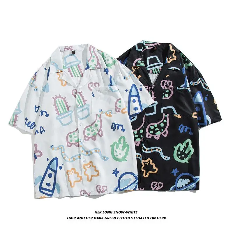 

Creative Summer ort Sve Loose Fit Casual irt ex f Sve Couple's irt Stand Edition Polyester Youth Trend