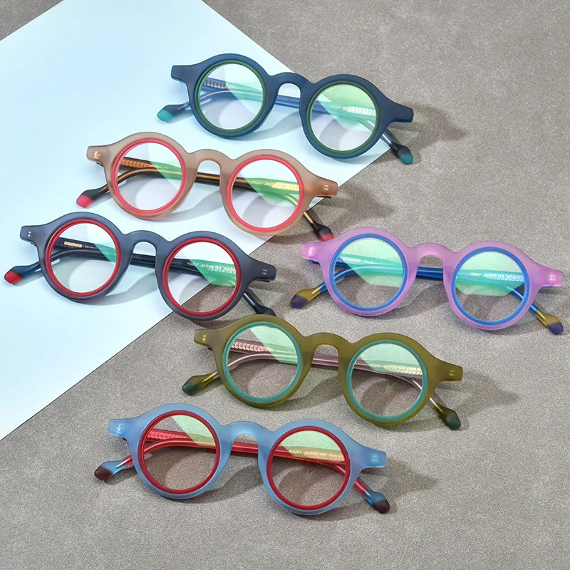 

New Multi-Color Ferrule Frosted Plate Eyeglass Frame Men And Women Can Be Matched With Myopia And Blue Light Resistant Glasses